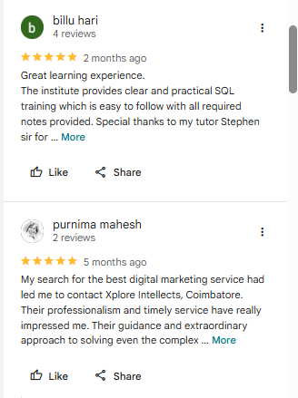 GBP optimisation with five-star customer reviews and business responses.