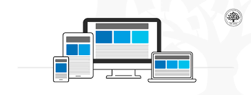 Mobile Responsive Design example showing a website layout adapting across smartphone, tablet, and desktop devices