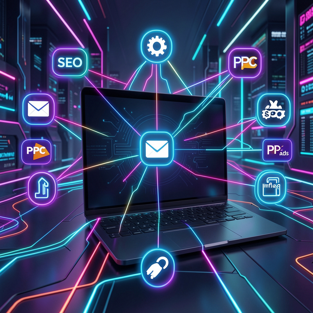 Types of digital marketing channels integrated in multichannel marketing strategy